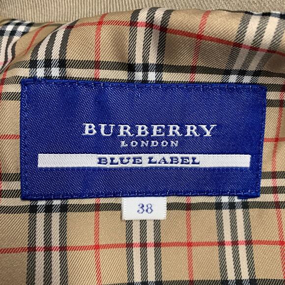 BURBERRY Size 2 Tan Cotton Blend Twill Double Breasted Jacket - Picture 4 of 7
